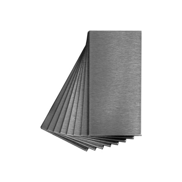 Acoustic Ceiling Products Aspect Short Grain 3in X 6in Brushed Stainless Metal Decorative Tile Backsplash, 8 Pack - - A53-50