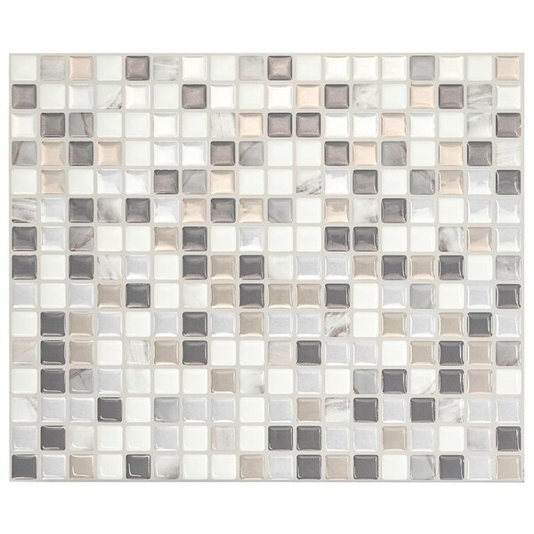 Smart Tiles Mosaik Series Wall Tile, 964 in L Tile, 1155 in W Tile, Straight Edge, Minimo Noche Pattern - SM1036-4