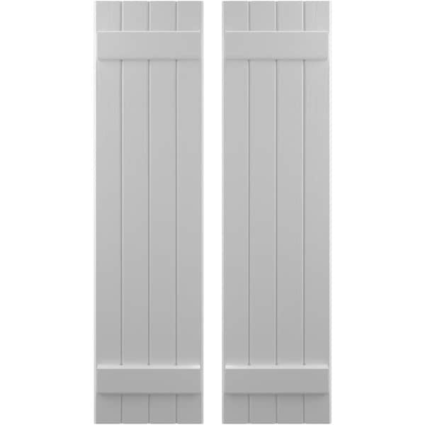 Ekena Millwork Americraft 4-Board (2 Batten) Exterior Real Wood Joined Board-n-Batten Shutters, ARW101BB414X60PRH - ARW101BB414X60PRH