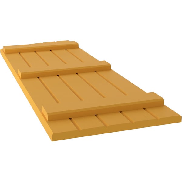 Ekena Millwork Americraft 5-Board (3 Batten) Wood Joined Board-n-Batten Shutters w/Ellipt Top, ARW401BE518X36TUH, PR - ARW401BE518X36TUH