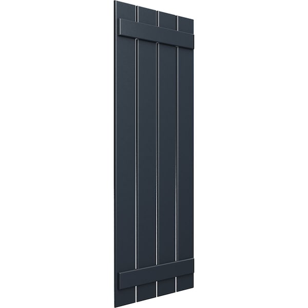 Ekena Millwork True Fit PVC Four Board Spaced Board-n-Batten Shutters, Starless Night Blue , 23W x 66H, PR - TFP101SBF23X066OB