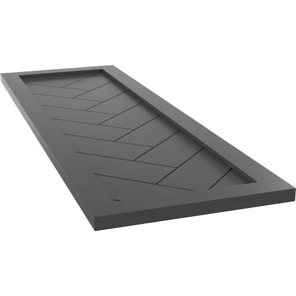 Ekena Millwork True Fit PVC Single Panel Herringbone Modern Style Fixed Mount Shutters Shadow Mountain, 18"W x 43"H - TFP001HB18X043SM