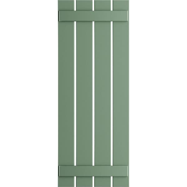 Ekena Millwork True Fit PVC, Four Board Spaced Board-n-Batten Shutters, Track Green , 23W x 30H, PR - TFP101SBF23X030TG