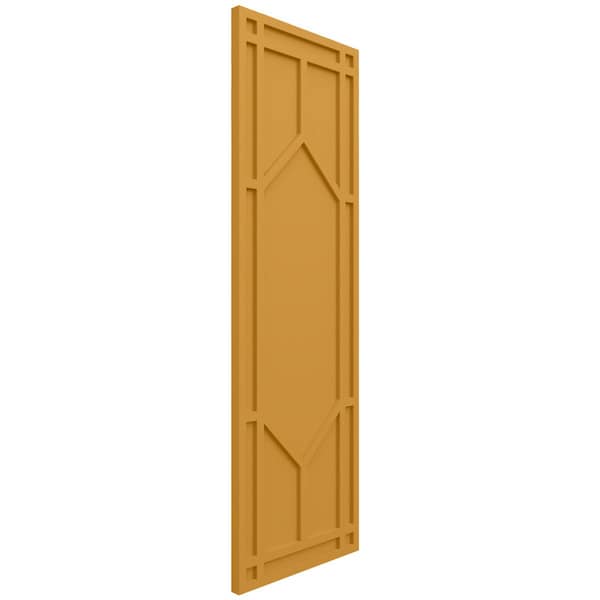 Ekena Millwork True Fit PVC Shaker Fixed Mount Shutters, Turmeric, 18W x 25H, PR - TFP001SK18X025TU