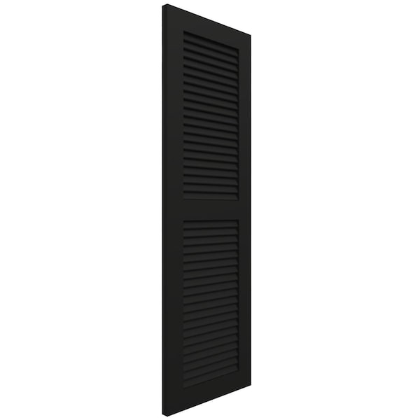 Ekena Millwork True Fit PVC Two Equal Louver Shutters, Black, 18W x 60H, PR - TFP101LVF18X060BL