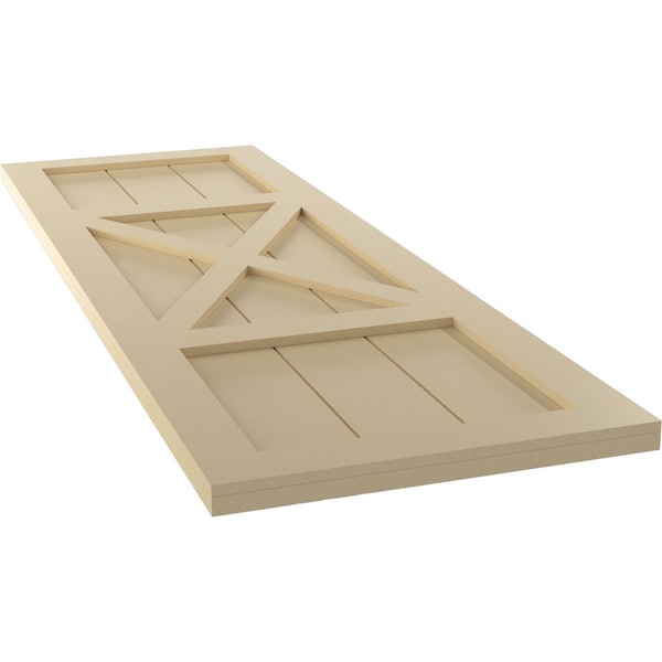 Ekena Millwork True Fit PVC Center X-Board Farmhouse Fixed Mount Shutters, Natural Twine , 18W x 28H, PR - TFP107FH18X028NT