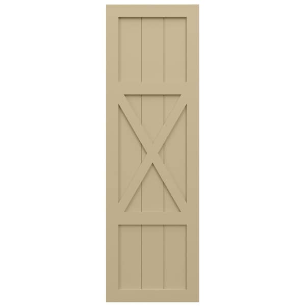 Ekena Millwork True Fit PVC Center X-Board Farmhouse Fixed Mount Shutters, Natural Twine , 18W x 28H, PR - TFP107FH18X028NT