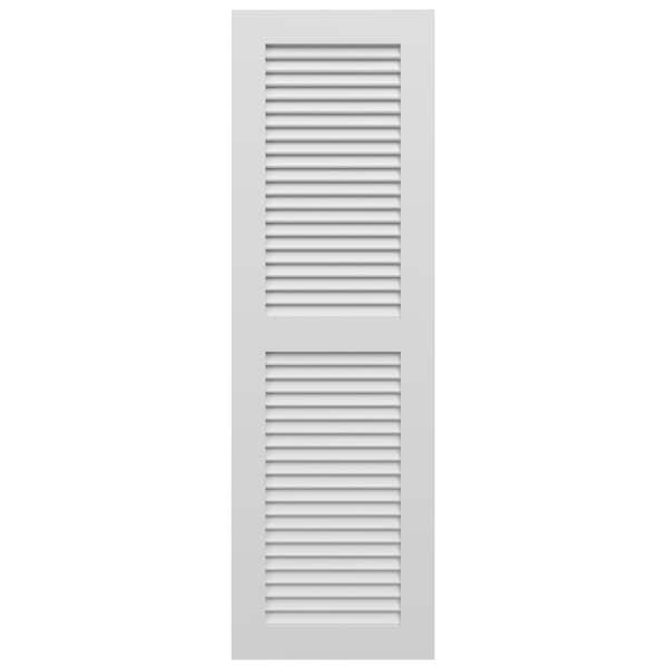 Ekena Millwork True Fit PVC Two Equal Louver Shutters, White, 18W x 59H, PR - TFP101LVF18X059WH
