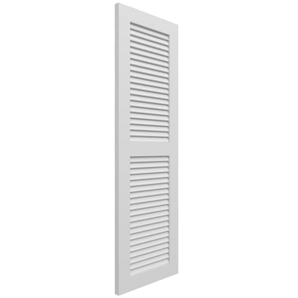 Ekena Millwork True Fit PVC Two Equal Louver Shutters, White, 18W x 59H, PR - TFP101LVF18X059WH