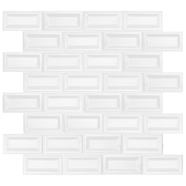 Msi White Glossy Inverted Beveled 3 In. X 6 In. Glossy Ceramic Wall Tile, 88PK - ZOR-PT-0484