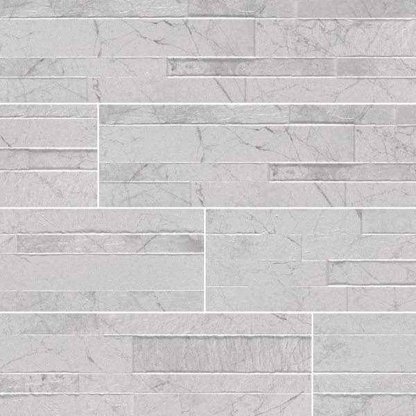 Msi Carrara White Ledger Panel 6 In. X 24 In. Glazed Porcelain Wall Tile, 11PK - ZOR-PNL-0103