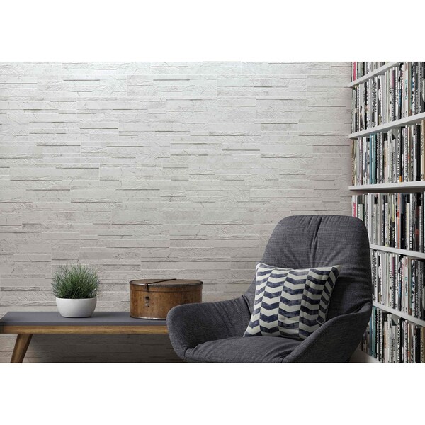 Msi Carrara White Ledger Panel 6 In. X 24 In. Glazed Porcelain Wall Tile, 11PK - ZOR-PNL-0103