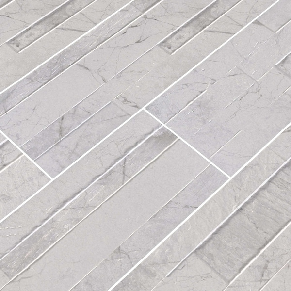 Msi Carrara White Ledger Panel 6 In. X 24 In. Glazed Porcelain Wall Tile, 11PK - ZOR-PNL-0103
