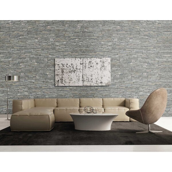 Msi Sage Green Splitface Ledger Corner  6 in.  X 18 in.  Natural Quartzite Wall Tile, 6PK - ZOR-PNL-0127