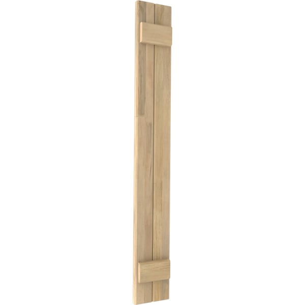 Ekena Millwork Americraft 2-Board (2 Batten) Exterior Real Wood Joined Board-n-Batten Shutters, ARW101BB207X74UNH, PR - ARW101BB207X74UNH