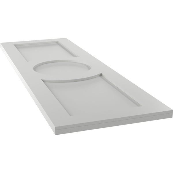 Ekena Millwork True Fit PVC Center Circle Arts & Crafts Fixed Mount Shutters, Hailstorm Gray, 18W x 71H, PR - TFP001AC18X071ST