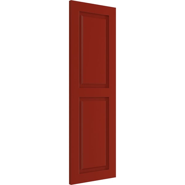 Ekena Millwork True Fit PVC Two Equal Raised Panel Shutters, Fire Red, 12W x 66H, PR - TFP101RPF12X066BR
