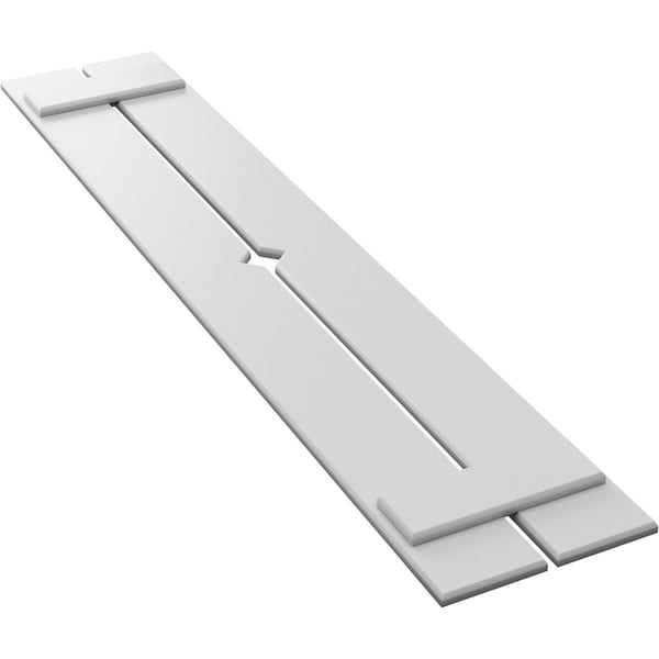 Ekena Millwork True Fit PVC, Two Board Spaced Board-n-Batten Shutters w/Diamond Cutout, Unfinished, 11 1/4Wx26H, PR - TFP101SD11X026UN
