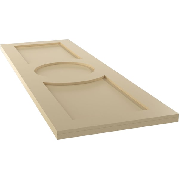 Ekena Millwork True Fit PVC Center Circle Arts & Crafts Fixed Mount Shutters, Natural Twine, 18W x 44H, PR - TFP001AC18X044NT