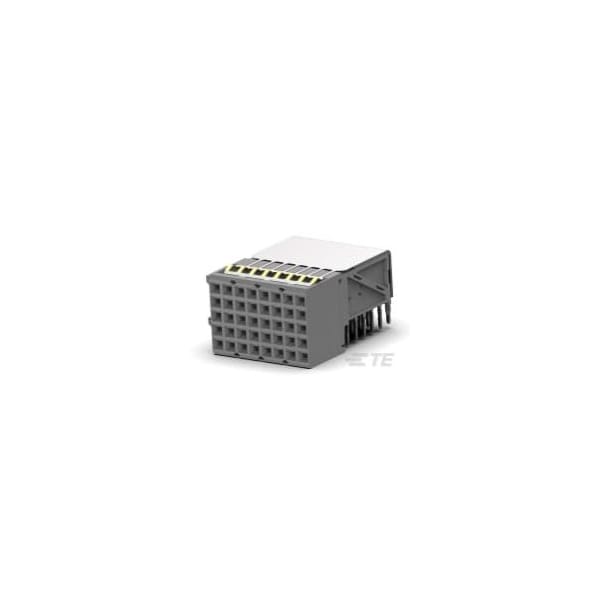 Conector de Placa de TE Connectivity, 40 contactos, 5 filas, hembra, ángulo recto, terminal de soldadura, aislante natural - 2336682-1