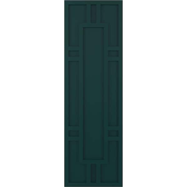 Ekena Millwork True Fit PVC Hastings Fixed Mount Shutters, Thermal Green, 12W x 53H, PR - TFP001HS12X053FG
