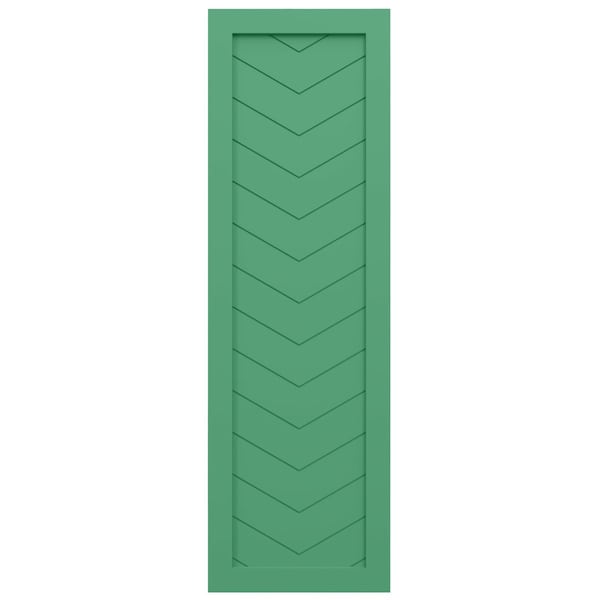 Ekena Millwork True Fit PVC Single Panel Chevron Modern Style Fixed Mount Shutters, Lilly Pads, 15W x 65H, PR - TFP001CV15X065LP
