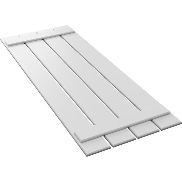 Ekena Millwork True Fit PVC Four Board Spaced Board-n-Batten Shutters, White , 23W x 64H, PR - TFP101SBF23X064WH