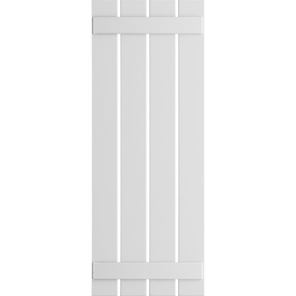 Ekena Millwork True Fit PVC Four Board Spaced Board-n-Batten Shutters, White , 23W x 64H, PR - TFP101SBF23X064WH