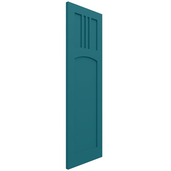Ekena Millwork True Fit PVC San Miguel Mission Style Fixed Mount Shutters, Antigua, 18W x 61H, PR - TFP001SM18X061AN