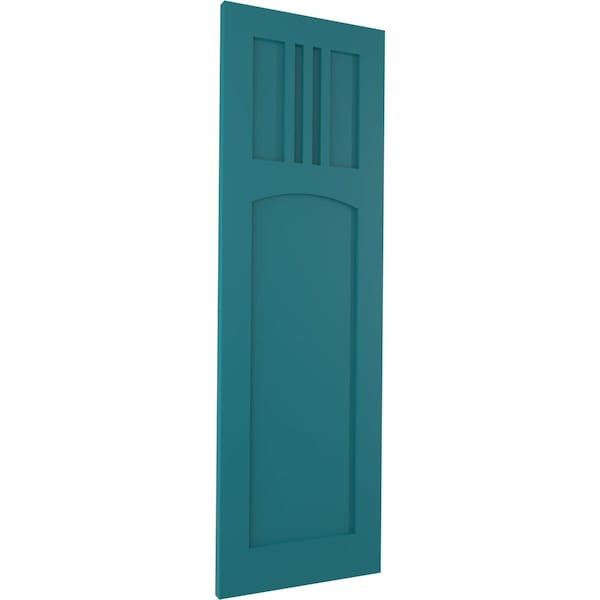 Ekena Millwork True Fit PVC San Miguel Mission Style Fixed Mount Shutters, Antigua, 18W x 61H, PR - TFP001SM18X061AN