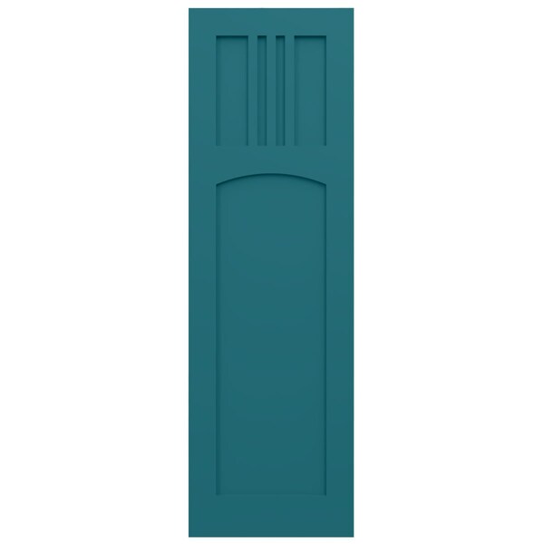 Ekena Millwork True Fit PVC San Miguel Mission Style Fixed Mount Shutters, Antigua, 18W x 61H, PR - TFP001SM18X061AN