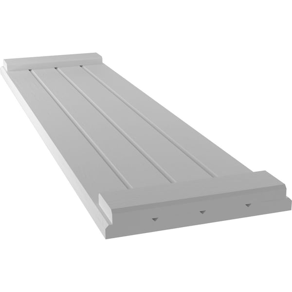 Ekena Millwork Americraft 4-Board Exterior Wood Joined Board-n-Batten Shutters w/ End Batten, ARW103BB414X55PRH - ARW103BB414X55PRH