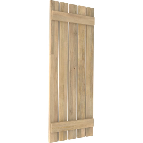 Ekena Millwork Americraft 5-Board (2 Batten) Exterior Real Wood Spaced Board-n-Batten Shutters, ARW101SB519X66UNH, PR - ARW101SB519X66UNH