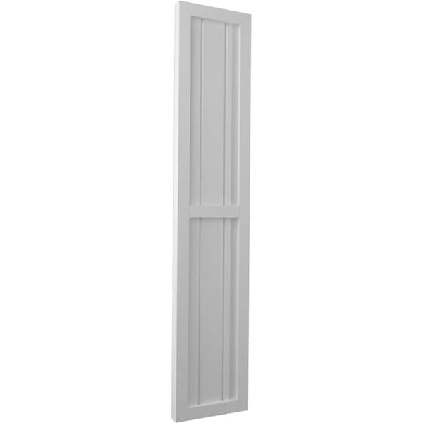 Ekena Millwork Americraft 3-Board Exterior Wood 2 Equal Panel Framed Board-n-Batten Shutters, ARW101BF311X76PRH - ARW101BF311X76PRH