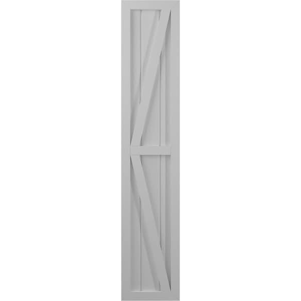 Ekena Millwork Americraft 3-Board Wood 2 Equal Panel Frmd Board-n-Batten Shutters w/ Dubl Z-Bar, ARW102BF311X72PRH - ARW102BF311X72PRH