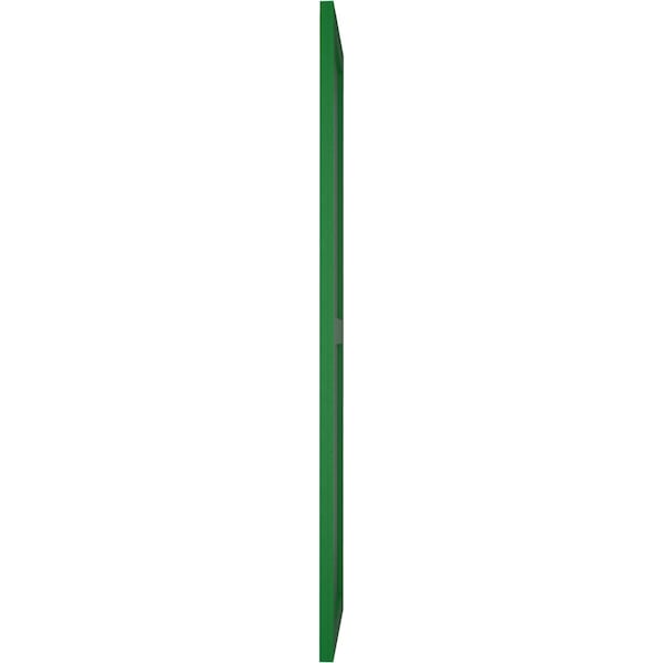 Ekena Millwork True Fit PVC Farmhouse/Flat Panel Combination Fixed Mount Shutters, Viridian Green, 18W x 55H, PR - TFP101FC18X055HG