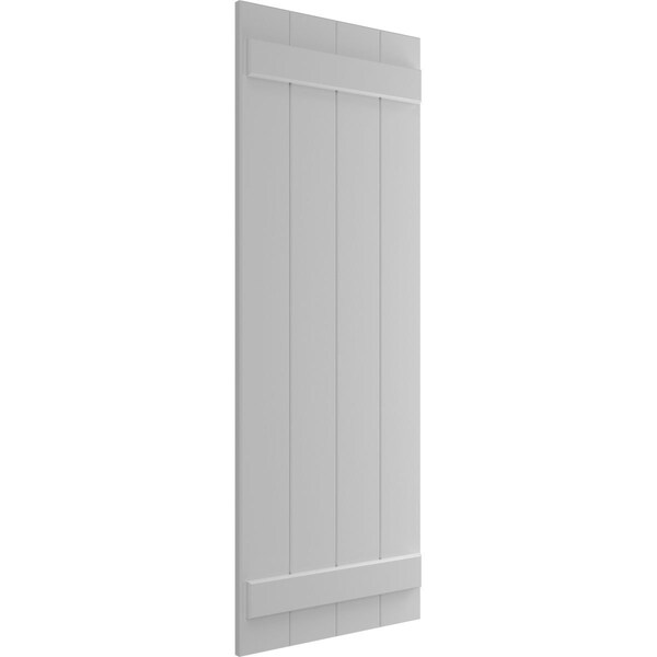 Ekena Millwork True Fit PVC Four Board Joined Board-n-Batten Shutters, Primed, 21 1/2"W x 64"H - TFP101BBF21X064PR