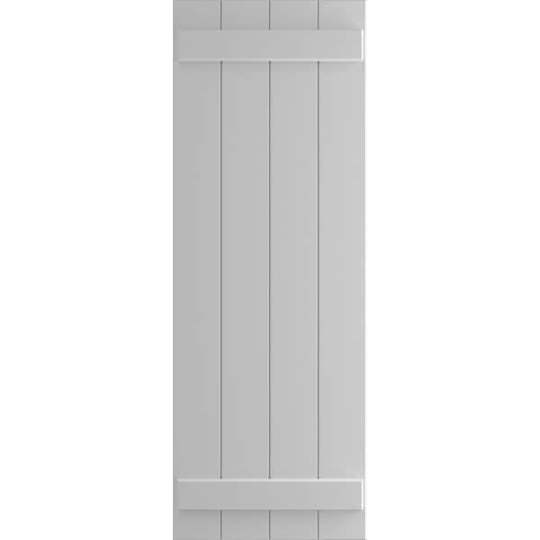 Ekena Millwork True Fit PVC Four Board Joined Board-n-Batten Shutters, Primed, 21 1/2"W x 64"H - TFP101BBF21X064PR