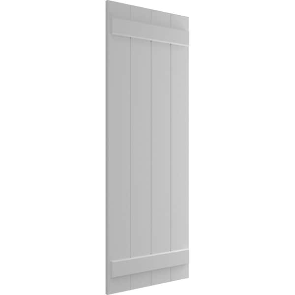 Ekena Millwork True Fit PVC Four Board Joined Board-n-Batten Shutters, Primed, 21 1/2"W x 64"H - TFP101BBF21X064PR