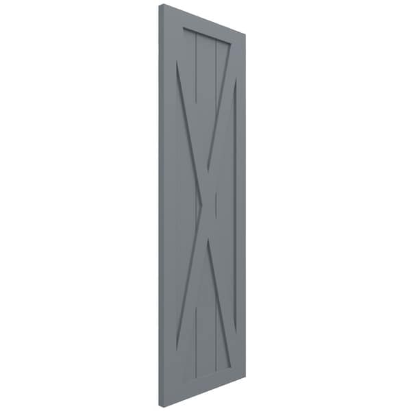 Ekena Millwork True Fit PVC Single X-Board Farmhouse Fixed Mount Shutters, Ocean Swell, 18W x 43H, PR - TFP001FH18X043CH