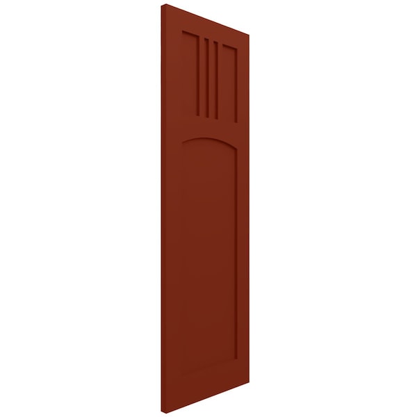 Ekena Millwork True Fit PVC San Miguel Mission Style Fixed Mount Shutters, Pepper Red, 15W x 45H, PR - TFP001SM15X045MR