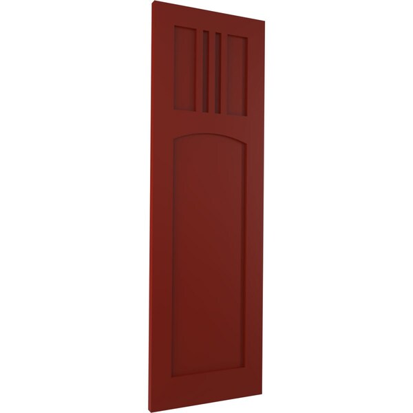 Ekena Millwork True Fit PVC San Miguel Mission Style Fixed Mount Shutters, Pepper Red, 15W x 45H, PR - TFP001SM15X045MR