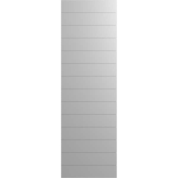 Ekena Millwork True Fit PVC Horizontal Slat Modern Style Fixed Mount Shutters, Primed, 15"W x 33"H - TFP001HZ15X033PR