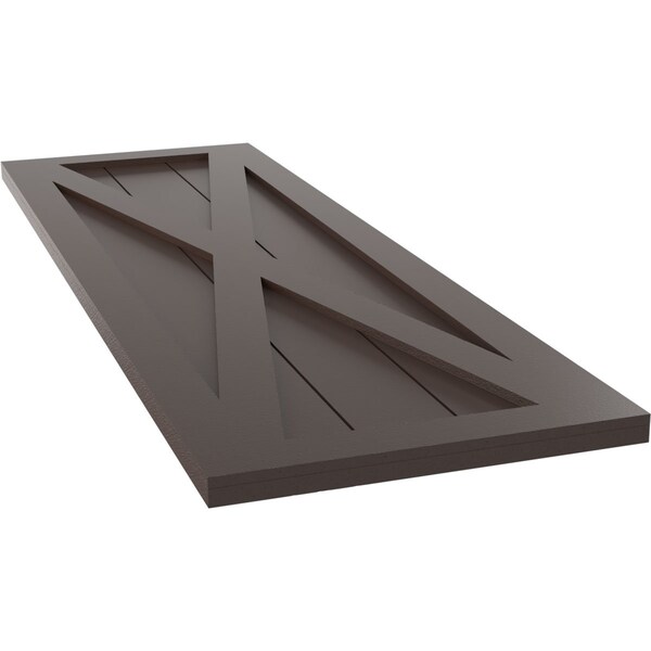 Ekena Millwork True Fit PVC Single X-Board Farmhouse Fixed Mount Shutters, Raisin Brown, 12W x 26H, PR - TFP001FH12X026TB