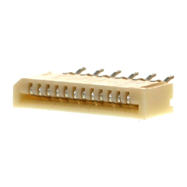 Conector Ffc/Fpc de Molex, 12 contactos, 1 fila, hembra, recto, paso de 0.039 pulgadas, terminal de soldadura - 528061210.
