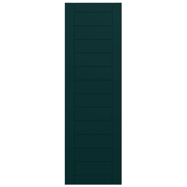 Ekena Millwork True Fit PVC Horizontal Slat Framed Modern Style Fixed Mount Shutters, Thermal Green, 12W x 30H, PR - TFP001HF12X030FG