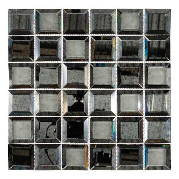 Andova Tiles ANDOVA TILES Novo 2" x 2" Beveled Glass Grid Mosaic Wall Tile - ANDNOV113