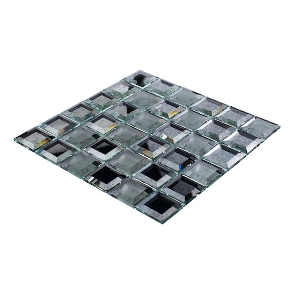 Andova Tiles ANDOVA TILES Novo 2" x 2" Beveled Glass Grid Mosaic Wall Tile - ANDNOV113