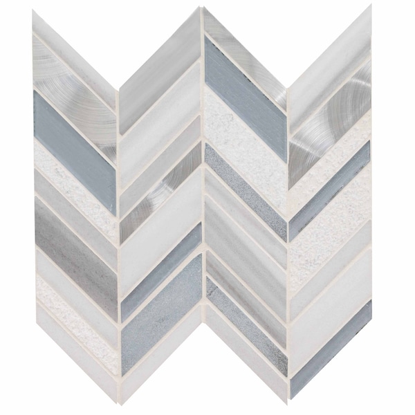 Msi Harlow Chevron 11.55 In X 12.48 In. Glass Mosaic Wall Tile, 10PK - ZOR-MD-0417