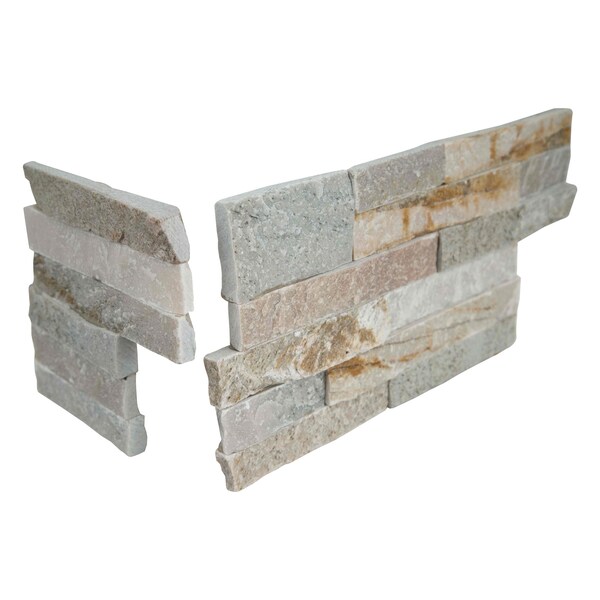 Msi Golden Honey Splitface Ledger Corner SAMPLE Natural Quartzite Wall Tile - ZOR-PNL-0055-SAM